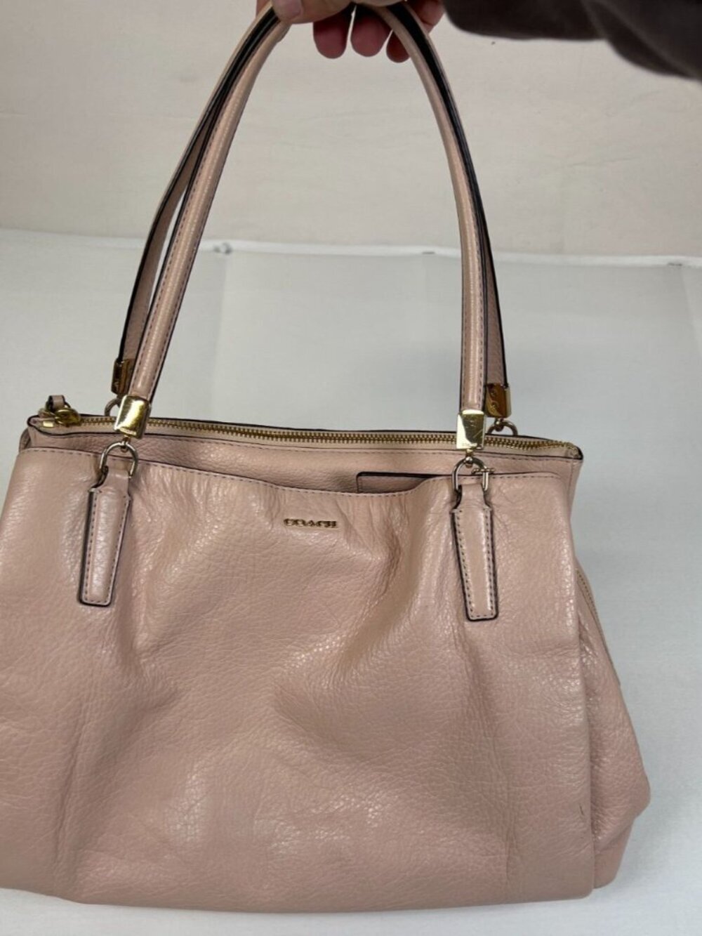 Coach Taylor Pebble Leather Tote Bag Blush Pink Gold Hardware K1380-27859